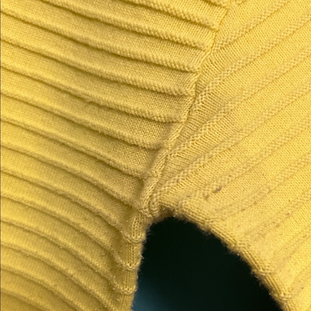 Yellow Ribbed Women's Sweater - Picture 7 of 7